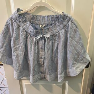 Aerie Blue Striped Mini Skirt